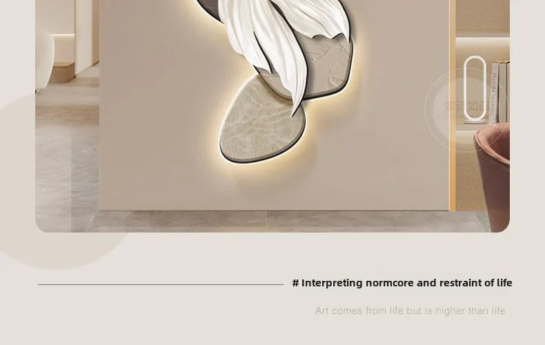 Advanced Koi wall decoration painting poster with LED light, modern luminous mural for entrance corridor or aisle, by MC THE BLACK DIAMOND