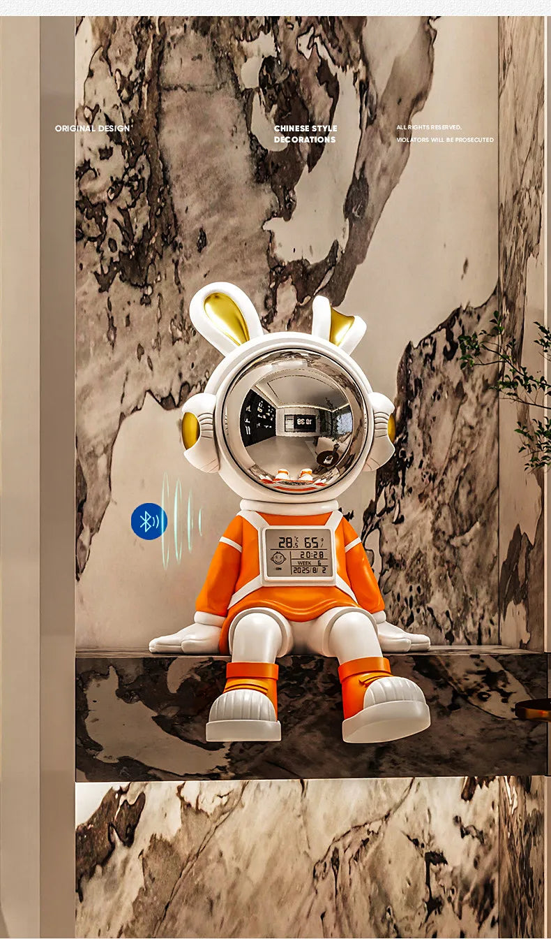 Astronaut Rabbit Sitting Desk Decoration Nordic Luxury Living Room Entrance TV Cabinet Decorative Figurines Housewarming Gift - 𝕄𝕮 𝕋𝕙𝕖 𝔹𝕝𝕒𝕔𝕜 𝔻𝕚𝕒𝕞𝕠𝕟𝕕