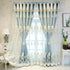 Elegant Double-Layer Curtains with Embossed Base & 3D Embroidered Detailing Decorative Blackout Drapes for Bedroom/Living Room - https://mohammadcollection.com