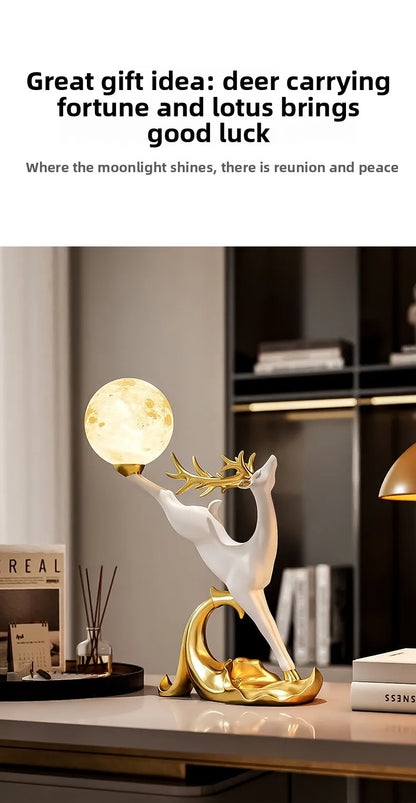 Nordic Luxury Home Decor Deer Figurine Ornament Living Room TV Cabinet Wine Cabinet Office Desk Decoration Housewarming Gift - 𝕄𝕮 𝕋𝕙𝕖 𝔹𝕝𝕒𝕔𝕜 𝔻𝕚𝕒𝕞𝕠𝕟𝕕