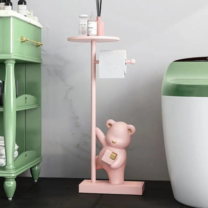 Nordic simple household decoration Bear figurine toilet roll paper rack floor decoration storage rack beside bathroom toilet - 𝕄𝕮 𝕋𝕙𝕖 𝔹𝕝𝕒𝕔𝕜 𝔻𝕚𝕒𝕞𝕠𝕟𝕕
