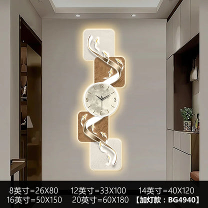 Modern Home Wall Decor Nine Fish Picture Wall Clock Living Room Corridor Mute Clock Painting Advanced Art LED Luminescent Mural - https://mohammadcollection.com