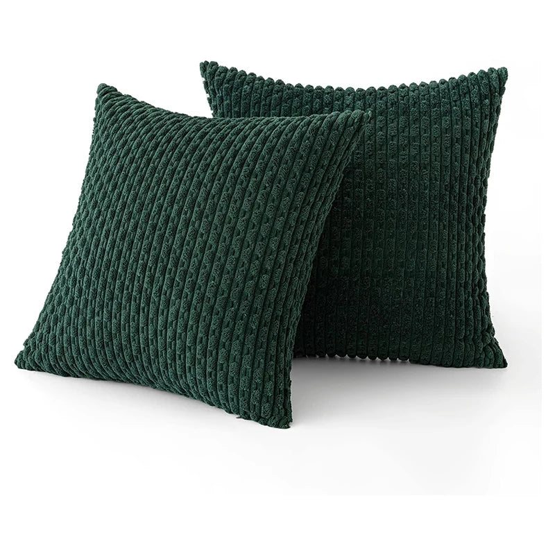 Dark green 16x16 inch corduroy throw pillow cover from 𝕄𝕔 𝕋𝕙𝕖 𝔹𝕝𝕒𝕔𝕜 𝔻𝕚𝕒𝕞