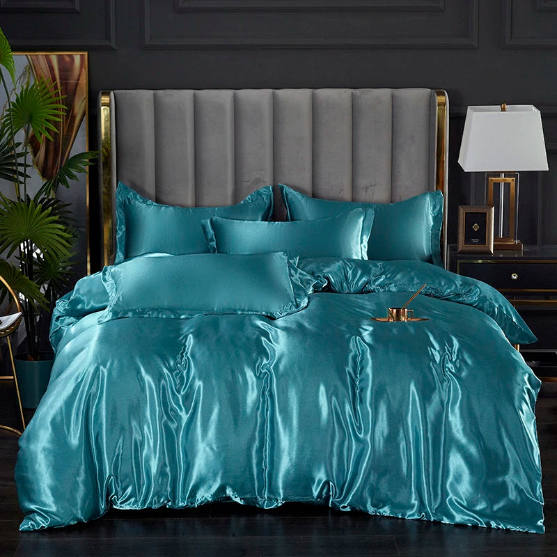 Three-piece silky satin duvet cover set by 𝕄𝕔 𝕋𝕙𝕖 𝔹𝕝𝕒𝕔𝕜 𝔻𝕚𝕒𝕞𝕠𝕟