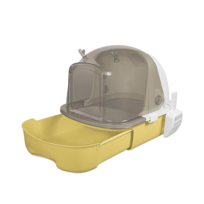Cat litter box extra-large, fully semi enclosed drawer style