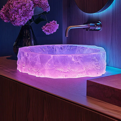 Resin dream crystal stone wash basin custom sales office model room bathroom single basin art table basin - https://mohammadcollection.com