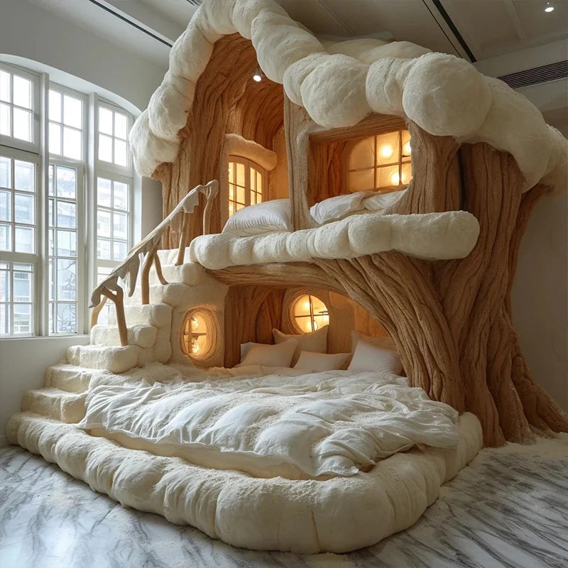 Designer explosion cream wind children on and off the bed mother bed fabric bed camera in - https://mohammadcollection.com