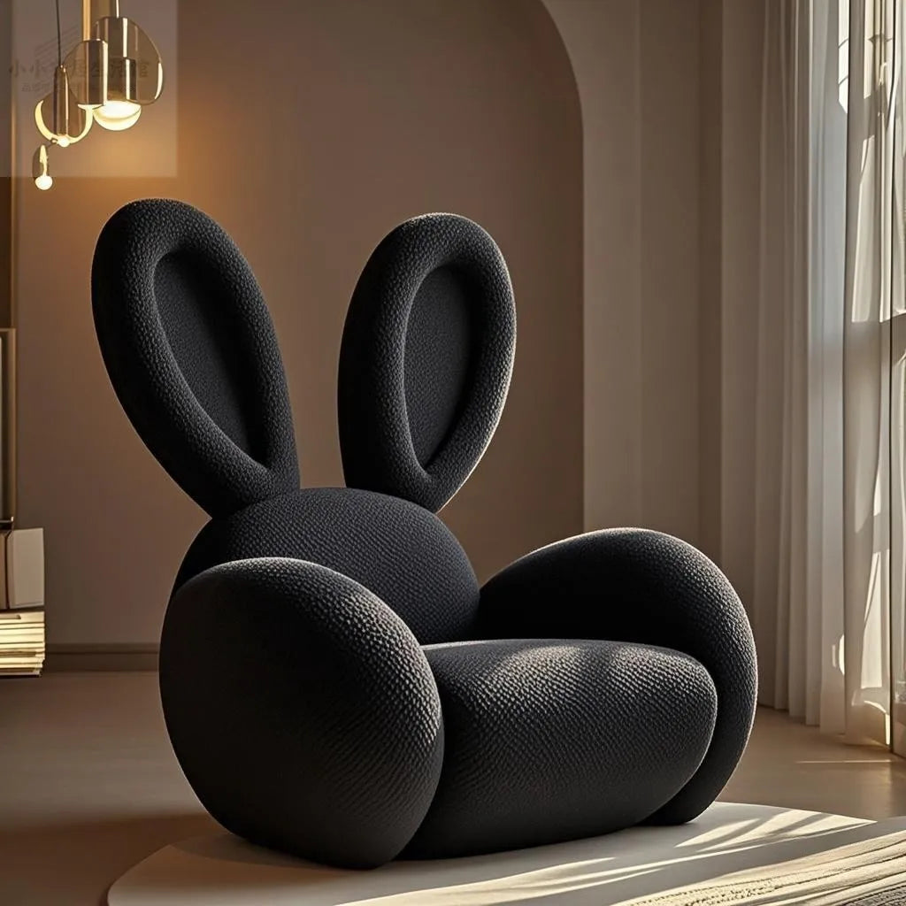 Cream Wind Creative Rabbit Fabric Sofas Living Room Single Sofa Furniture Couch Armchair White Pink Grey 1 Person Sofa luxury - https://mohammadcollection.com