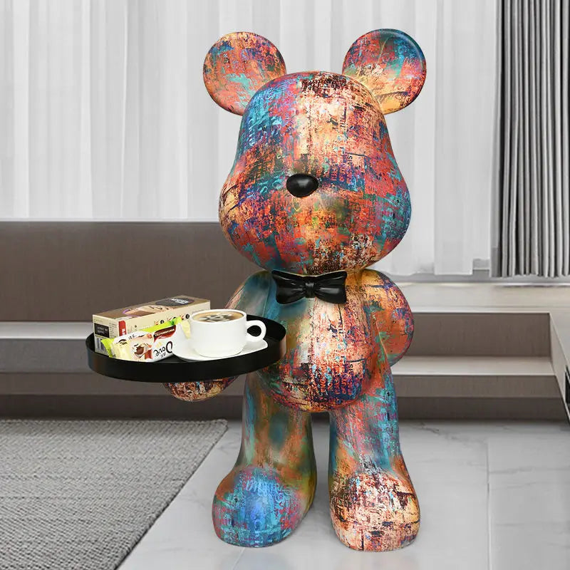 Home Decor Creative Doll Bear Floor Ornament Living Room Trend Soft Decoration Welcome Reception Storage Tray Animal Statue Gift - 𝕄𝕮 𝕋𝕙𝕖 𝔹𝕝𝕒𝕔𝕜 𝔻𝕚𝕒𝕞𝕠𝕟𝕕