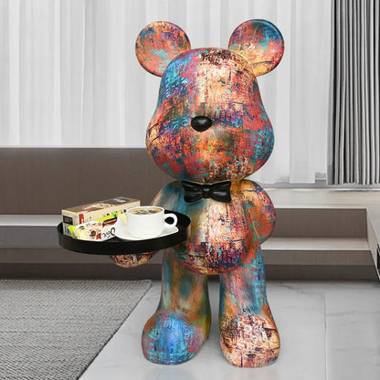 Home Decor Creative Doll Bear Floor Ornament Living Room Trend Soft Decoration Welcome Reception Storage Tray Animal Statue Gift - 𝕄𝕮 𝕋𝕙𝕖 𝔹𝕝𝕒𝕔𝕜 𝔻𝕚𝕒𝕞𝕠𝕟𝕕