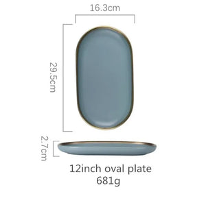 assiette ovale de 12 pouces