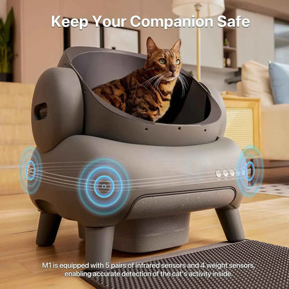 Pet Box Automatic Cat Litter Box Self Cleaning Cat Toilet Yibao Intelligent Pet Litter Bowl Automatic Large Toilet 2024