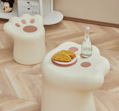 Cream style coffee table, living room, home, small apartment, modern light luxury French cat paw coffee table, cat paw stool - https://mohammadcollection.com