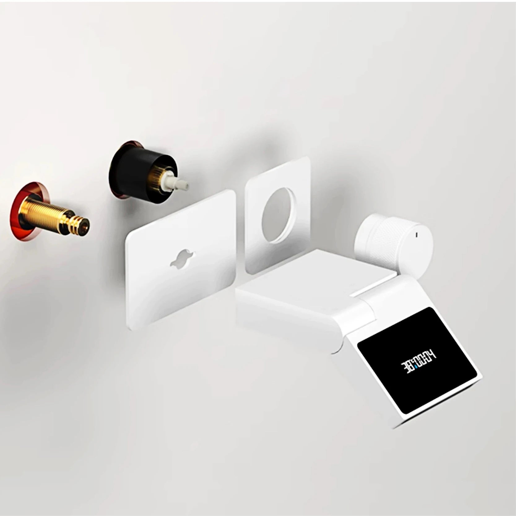 Intelligent black brass bathroom faucet with LED digital display design Hidden single handle cold &amp; hot 2 control wash basin Tap - https://mohammadcollection.com