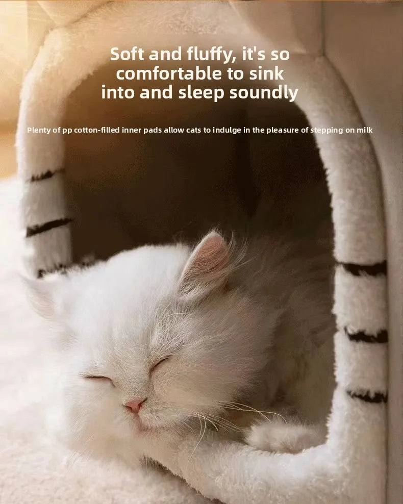 Foldable 3kg puppy house and small dog kennel bed by MC THE BLACK DIAMOND, featuring a cozy cat condo house design.