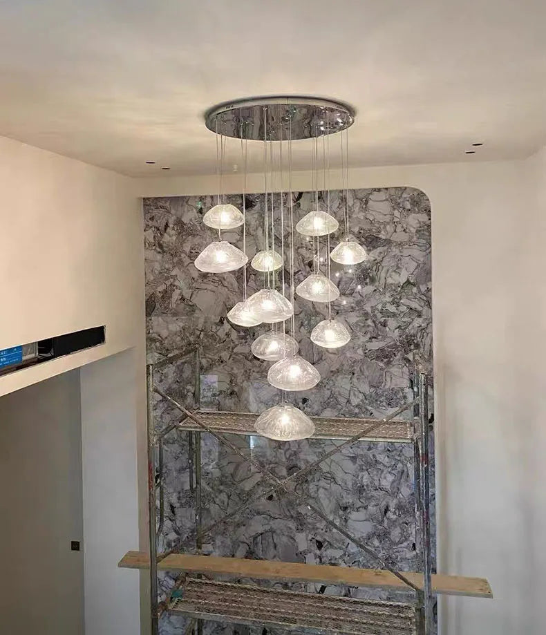 MC THE BLACK DIAMOND Nordic pendant light chandelier for stairway, living room, or bedroom home decor with modern design