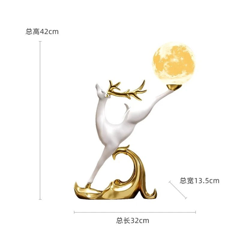 Nordic Luxury Home Decor Deer Figurine Ornament Living Room TV Cabinet Wine Cabinet Office Desk Decoration Housewarming Gift - 𝕄𝕮 𝕋𝕙𝕖 𝔹𝕝𝕒𝕔𝕜 𝔻𝕚𝕒𝕞𝕠𝕟𝕕