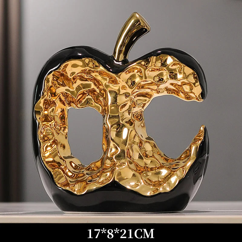 Light Luxury Home Decor Ceramic Apple Ornament Modern Living Room TV Cabinet Wine Cabinet High-end Art Decorative Figurines Gift - 𝕄𝕮 𝕋𝕙𝕖 𝔹𝕝𝕒𝕔𝕜 𝔻𝕚𝕒𝕞𝕠𝕟𝕕