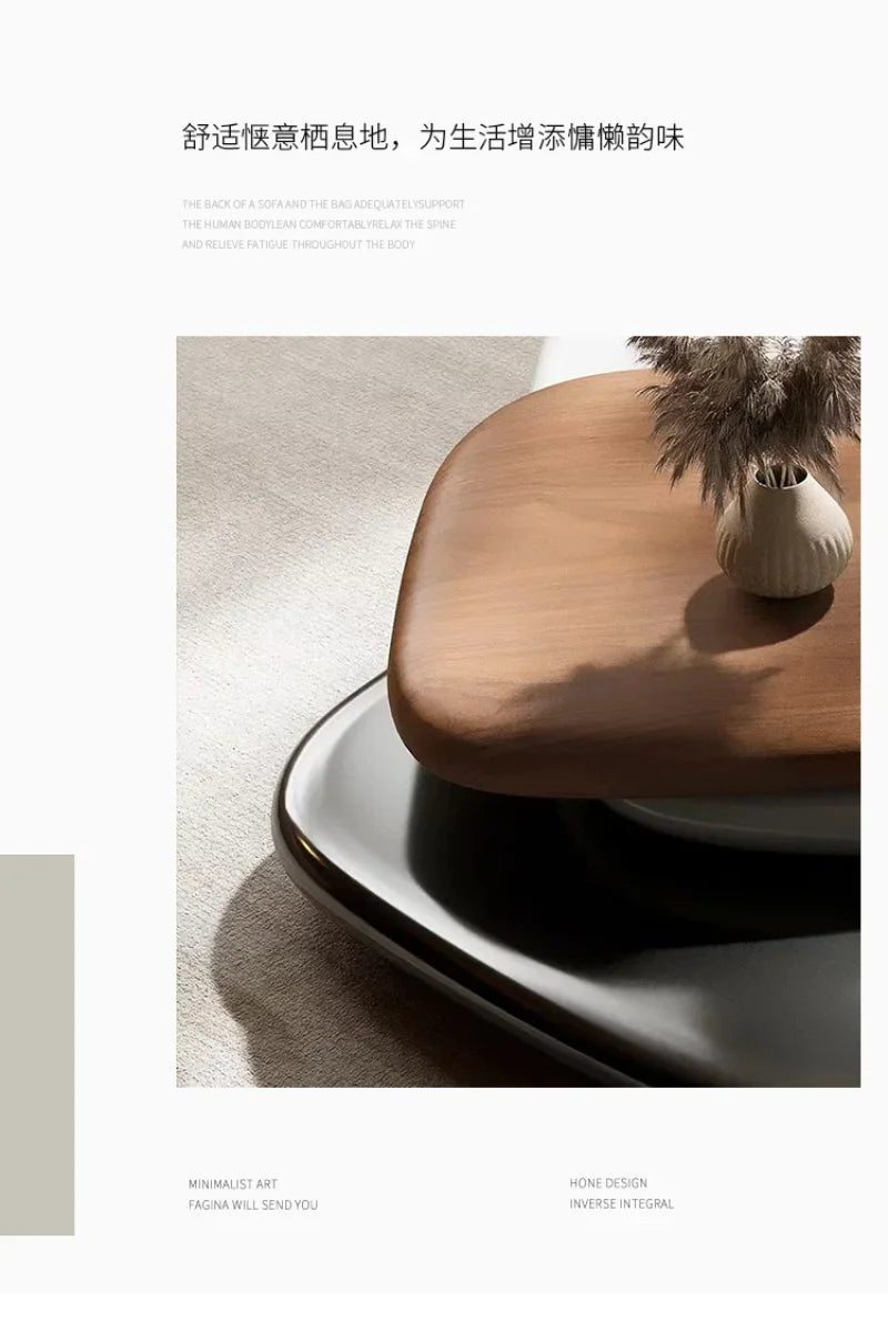 Modern MC THE BLACK DIAMOND rotating coffee table with minimalist Italian design, featuring a floating, creative style for large apartments.