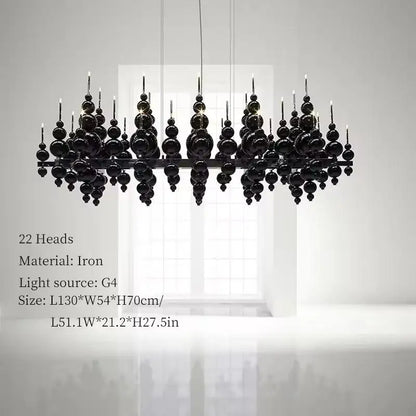 Luxury Living Room Black Chandelier Designer Tears From Moon Chandelier For Ceiling Restaurant Large Dining Table Hanging Lamp - https://mohammadcollection.com