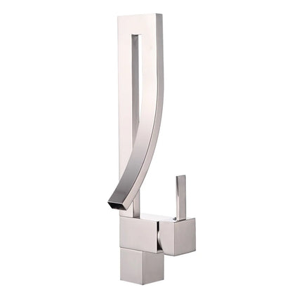 Elegant brass square basin faucet for bathroom sinks by MC THE BLACK DIAMOND, showcasing modern design and polished finish.