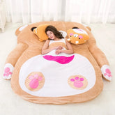 Cute cartoon brown bear sofa bed futon from MC THE BLACK DIAMOND, soft and comfortable for adults on tatami mats or floor.