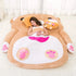 Cute cartoon brown bear sofa bed futon from MC THE BLACK DIAMOND, soft and comfortable for adults on tatami mats or floor.