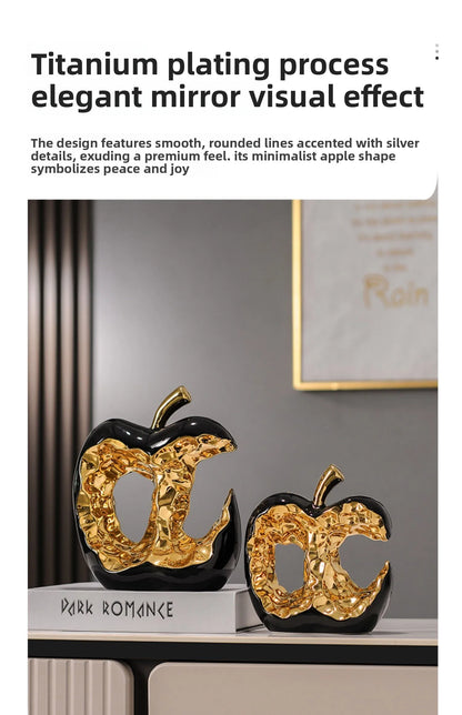 Light Luxury Home Decor Ceramic Apple Ornament Modern Living Room TV Cabinet Wine Cabinet High-end Art Decorative Figurines Gift - 𝕄𝕮 𝕋𝕙𝕖 𝔹𝕝𝕒𝕔𝕜 𝔻𝕚𝕒𝕞𝕠𝕟𝕕