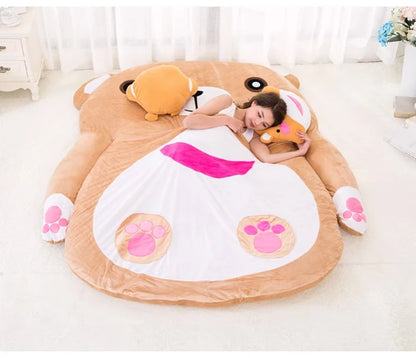 Brown bear cartoon mattress sofa bed by MC THE BLACK DIAMOND, soft, comfortable futon suitable for adults on tatami mats floor.
