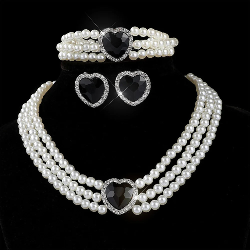Elegant bridal jewelry set featuring versatile necklace and earrings by MC THE BLACK DIAMOND, perfect for special occasions.