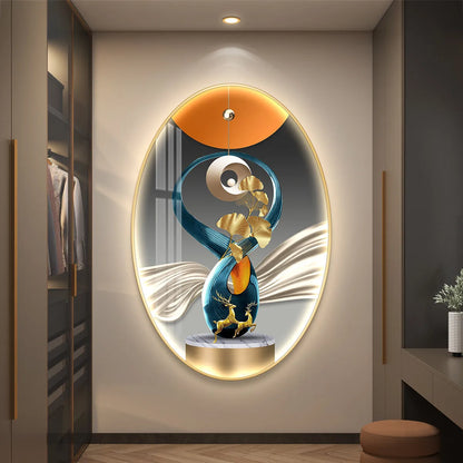 Light Luxury Wall Art Nine Fish Picture Entrance Wall Decor Aesthetic High End Living Room Corridor Luminous LED Light Painting - 𝕄𝕮 𝕋𝕙𝕖 𝔹𝕝𝕒𝕔𝕜 𝔻𝕚𝕒𝕞𝕠𝕟𝕕