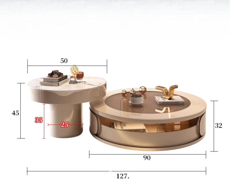 Minimalist Nordic luxury design coffee table by MC THE BLACK DIAMOND with sleek storage features and modern aesthetic.