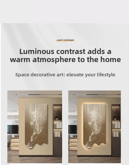Modern art horse wall decor poster by MC THE BLACK DIAMOND featuring luminous LED lighting for luxury living room or corridor decor.