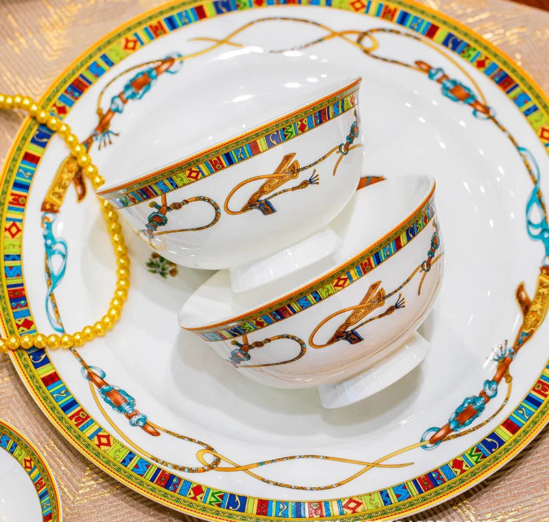 High-temperature bone china dishes set by 𝕄𝕔 𝕋𝕙𝕖 𝔹𝕝𝕒𝕔𝕜 𝔻𝕚𝕒𝕞𝕠𝕟�