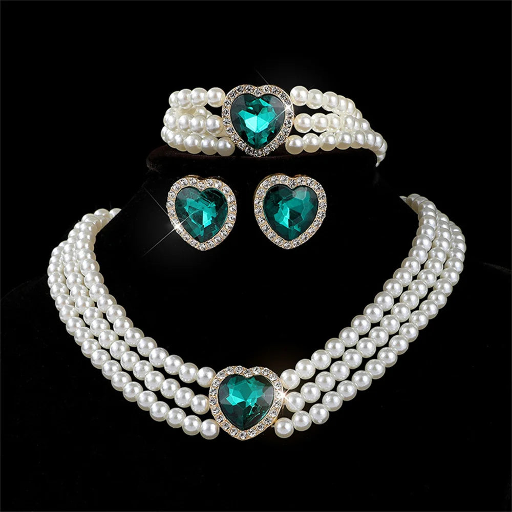 Versatile bridal jewelry set featuring a necklace and matching earrings by MC THE BLACK DIAMOND, elegant and perfect for wedding attire.