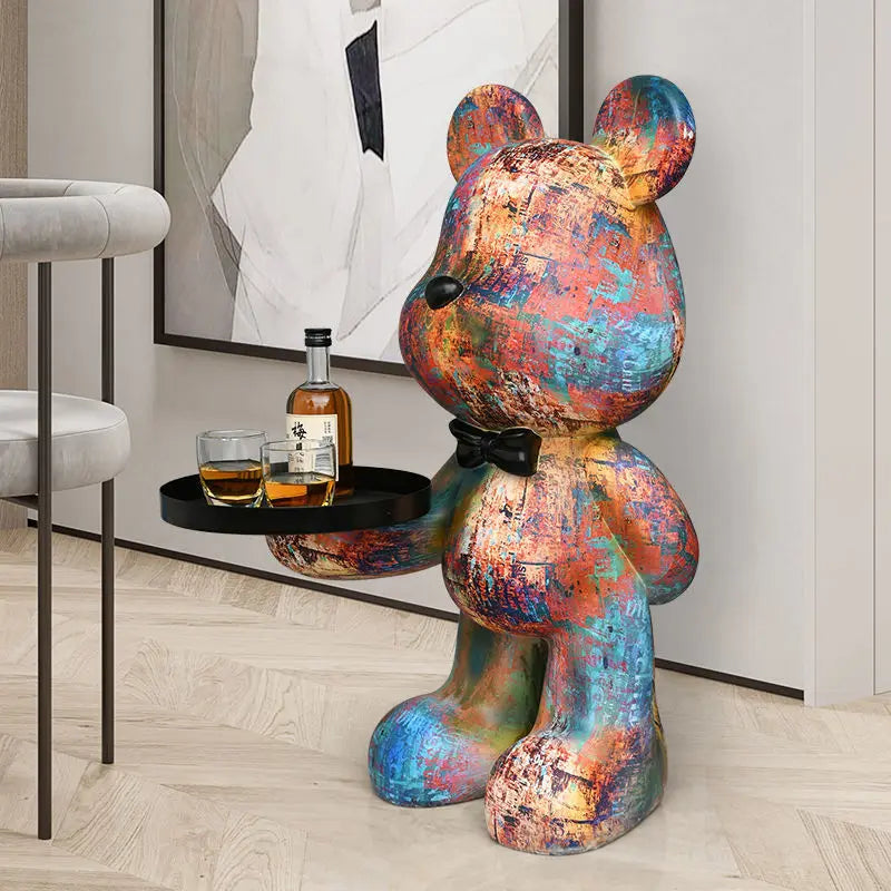 Home Decor Creative Doll Bear Floor Ornament Living Room Trend Soft Decoration Welcome Reception Storage Tray Animal Statue Gift - 𝕄𝕮 𝕋𝕙𝕖 𝔹𝕝𝕒𝕔𝕜 𝔻𝕚𝕒𝕞𝕠𝕟𝕕
