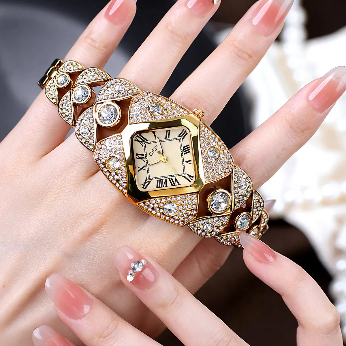 2025 New Women Watch Light Luxury Brand Diamond Inlaid Bracelet Watches Waterproof Ladies Fashion Quartz Clock Wristwatch Gift - https://mohammadcollection.com