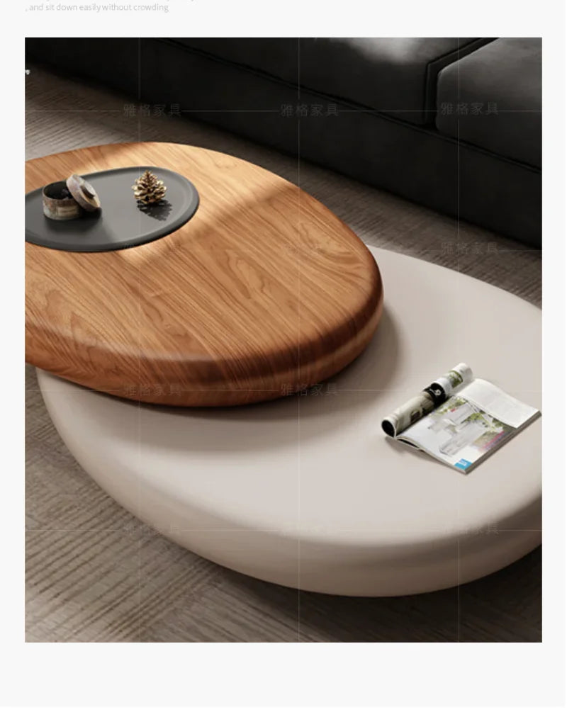 Modern rotating coffee table by MC THE BLACK DIAMOND, minimalist Italian design with floating style for spacious apartments.