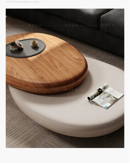 Modern rotating coffee table by MC THE BLACK DIAMOND, minimalist Italian design with floating style for spacious apartments.