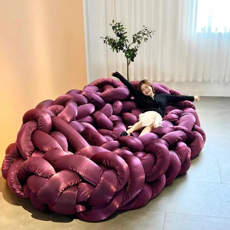 Italian Nordic designer creative guest winding woven python luxury sofa - https://mohammadcollection.com
