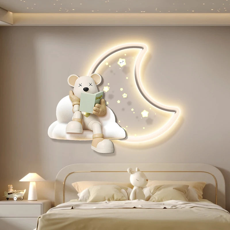 Children's room wall decor with MC THE BLACK DIAMOND poster print featuring colorful, playful background artwork for kids' spaces.