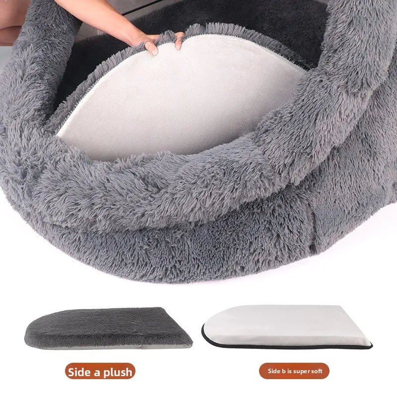 Large Cat and Dog Nest - Suitable for Both Humans and Pets, Warm in Winter, Washable and Removable, Semi-Enclosed - https://mohammadcollection.com