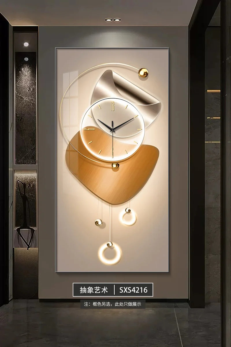 Modern Design Wall Clock Living Room Entrance Corridor Wall Decor Mute Digital Clock Large Abstract Hanging Painting Wall Watch - 𝕄𝕮 𝕋𝕙𝕖 𝔹𝕝𝕒𝕔𝕜 𝔻𝕚𝕒𝕞𝕠𝕟𝕕