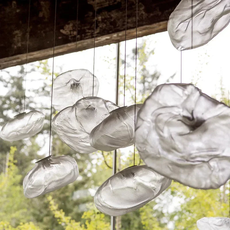Modern Cloud Design Smoky Grey Glass Pendant Light  Art Hanging Lamp Decorative Blown Glass Pendant Lamp Restaurant Chandelier - https://mohammadcollection.com