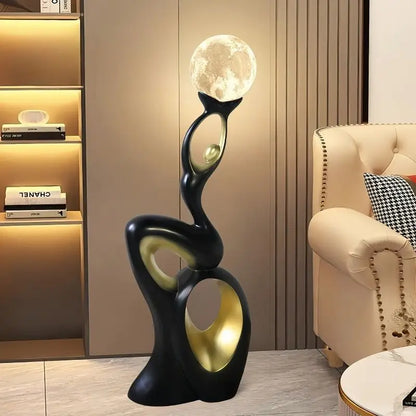 Home Decor Sculpture Figurines Decoration Accessories Dancing Life Moon Lantern Landing Ornament Living Room Resin Animal Statue - https://mohammadcollection.com