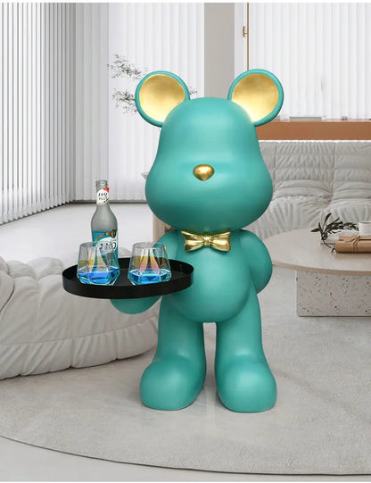 Home Decor Creative Doll Bear Floor Ornament Living Room Trend Soft Decoration Welcome Reception Storage Tray Animal Statue Gift - 𝕄𝕮 𝕋𝕙𝕖 𝔹𝕝𝕒𝕔𝕜 𝔻𝕚𝕒𝕞𝕠𝕟𝕕