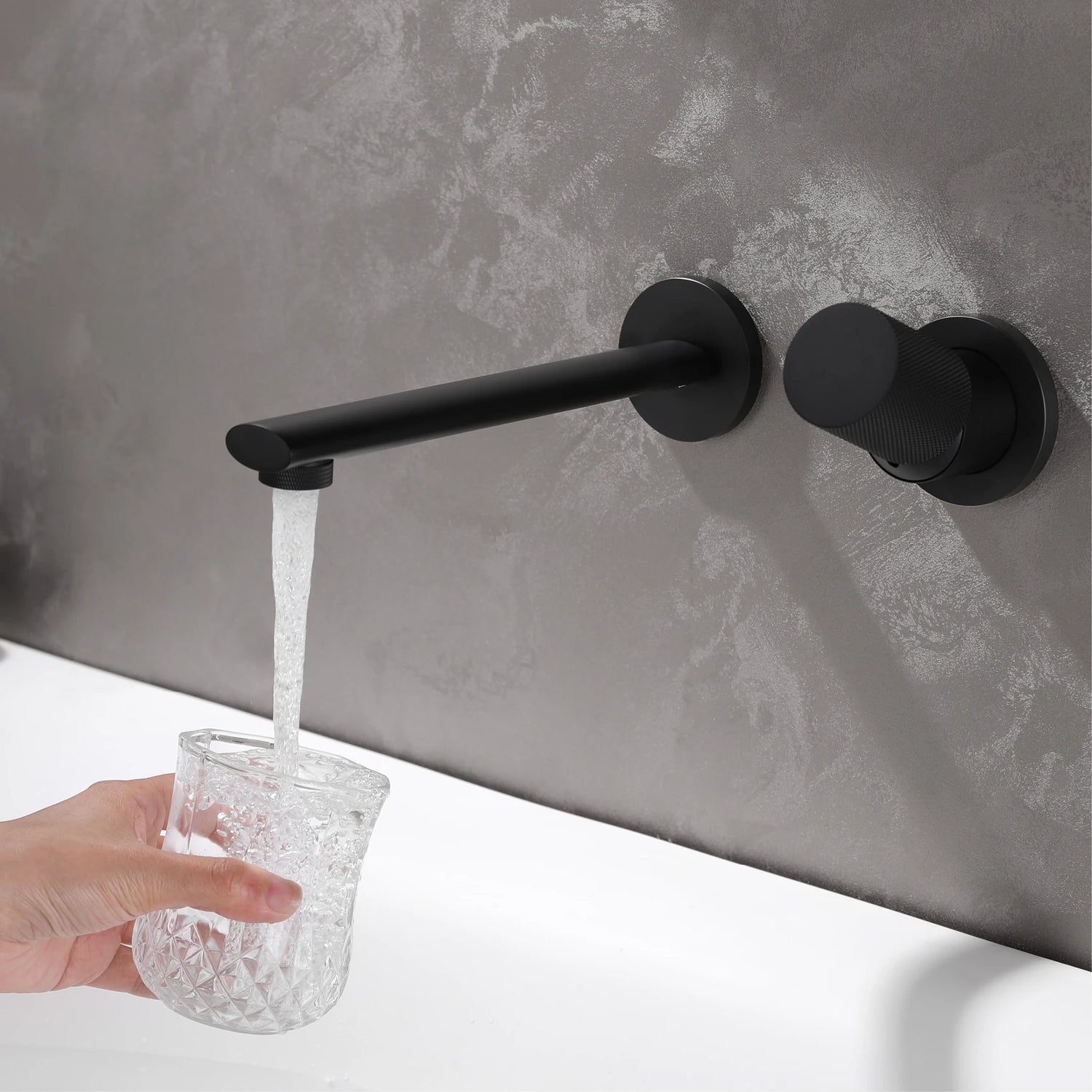 Luxruy Rose Gold Brass Wall-Embedded Bathroom Faucet.2hole Single Handle Adjustable water pressure and Hot&amp;Cold Water Hidden Tap