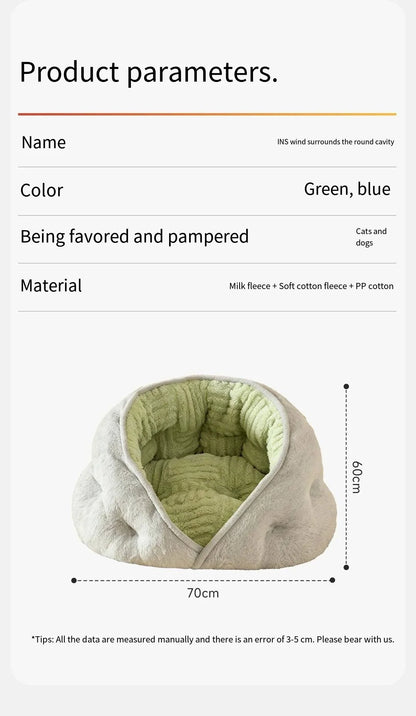 Small dog pet bed by MC THE BLACK DIAMOND, thickened winter warm security bed with plush Teddy Bear design for all-season comfort
