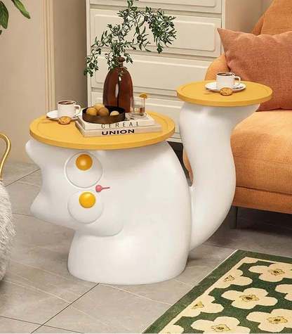 Creative Cute Cat Sofa Side Table Living Room Side Cabinet Floor-Standing Ornaments Black And White Simple Modern Resin Material - https://mohammadcollection.com
