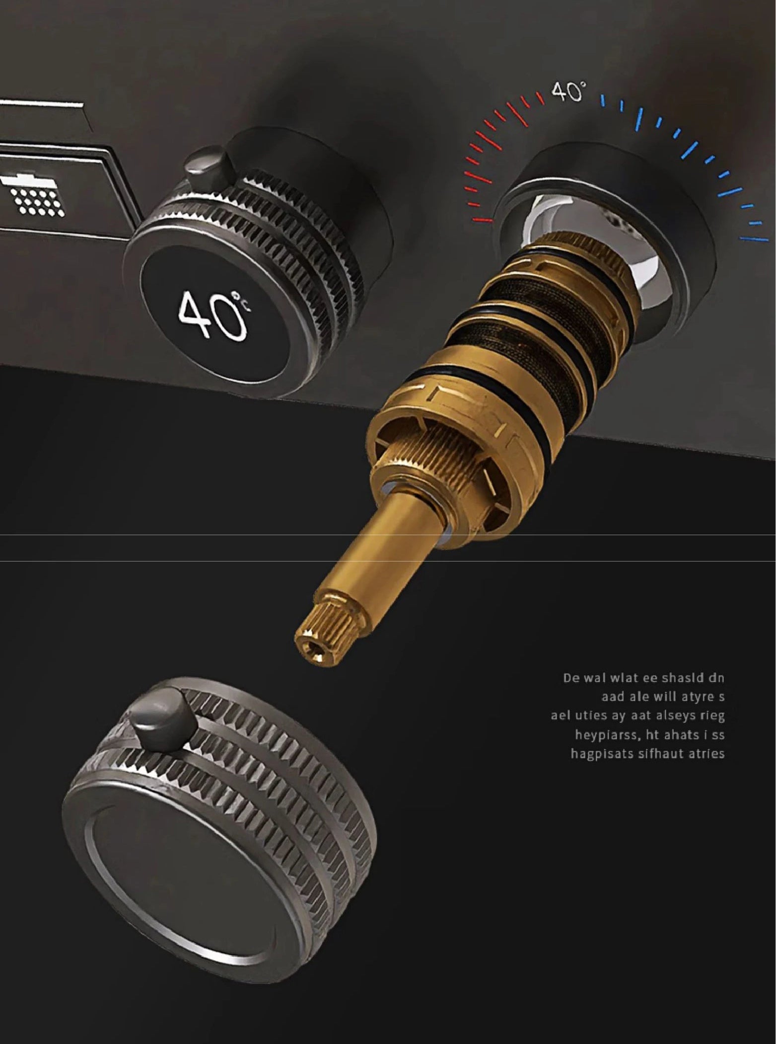 Luxury MC The Black Diamonds gray brass shower system with ceiling design, hidden LED display, and dual hot and cold controls for bath.